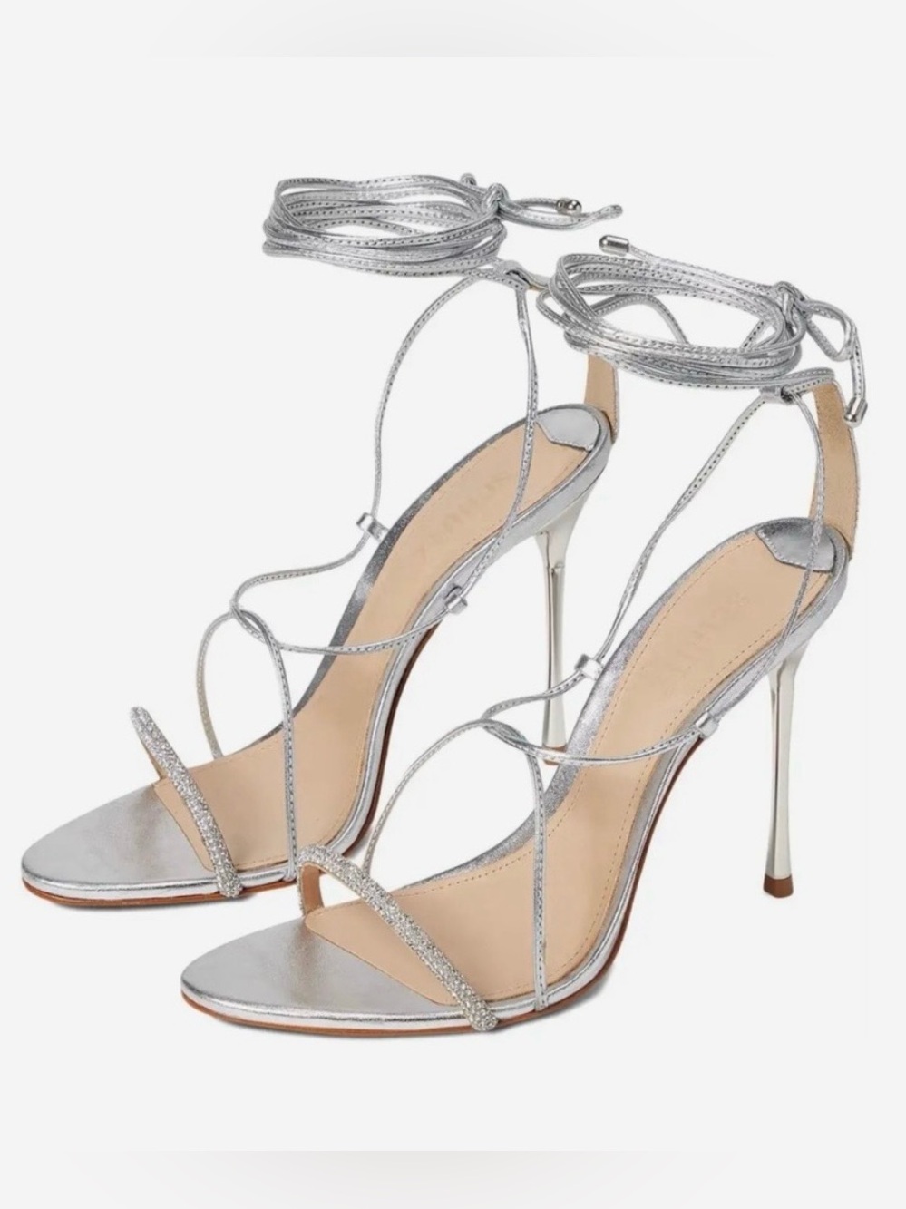 SCHUTZ Adeline Crystal Sandal in Silver